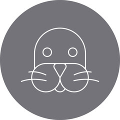 Sea Lion Face icon single vector illustration