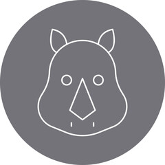 Rhino Face icon single vector illustration
