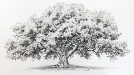 Fototapeta premium Detailed Pencil Drawing Of A Majestic Ancient Tree