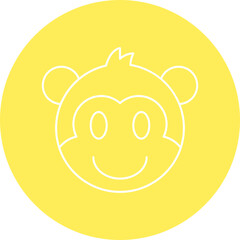 Monkey face icon single vector illustration
