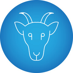 Goat Face icon single vector illustration