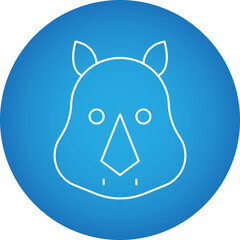 Rhino Face icon single vector illustration