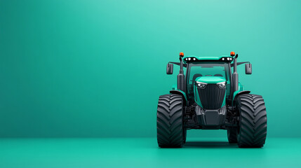 Modern Agricultural Tractor on Colorful Background