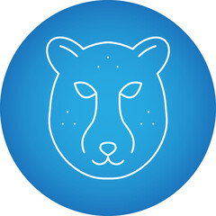 Cheetah Face icon single vector illustration