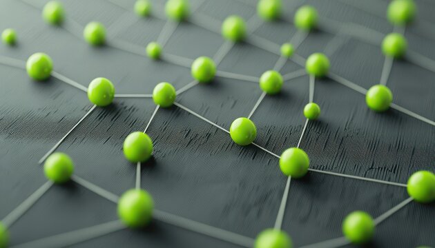 Scatter plot with bold green points on grey canvas.