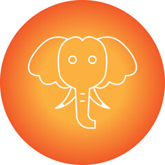 Elephant Face icon single vector illustration