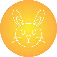 Obraz premium Rabbit Face icon single vector illustration