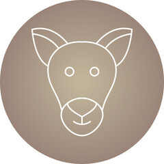 Kangaroo Face icon single vector illustration