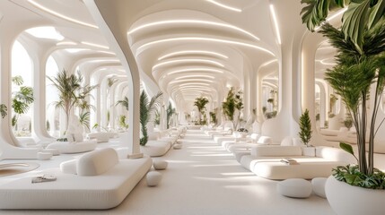 Serene White Oasis: An Architectural Masterpiece of Tranquility