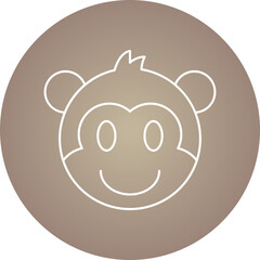 Monkey face icon single vector illustration