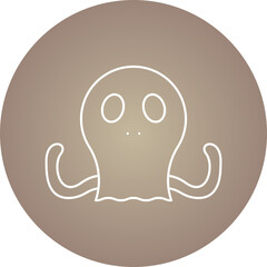 Octopus Face icon single vector illustration