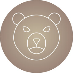 Bear Face icon single vector illustration