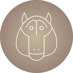 Baboon Face icon single vector illustration