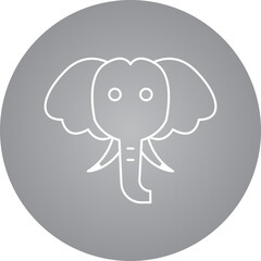 Elephant Face icon single vector illustration
