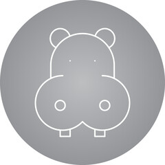 Hippopotamus Face icon single vector illustration