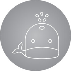 Whale Face icon single vector illustration