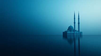 Fototapeta premium Serene Mosque Reflection in Evening Light
