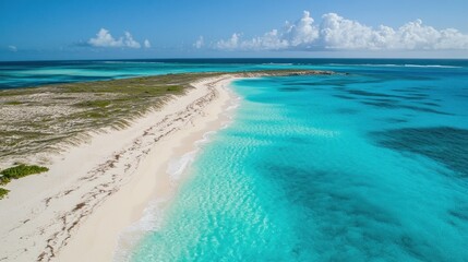 Aerial View of Secluded  Beach