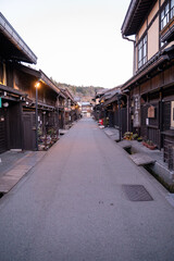 japanese village in the night, mountain 