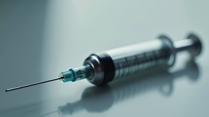 Close-up Medical Syringe Needle Injection