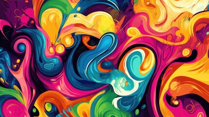 Vivid graffiti style design with bright colors and abstract patterns for creative projects