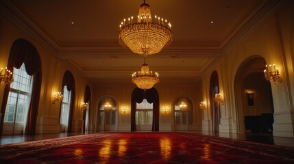 Fototapeta premium Grand Ballroom Interior: Opulence and Elegance