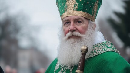 St. urho's day celebration portrait in traditional green attire