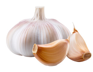 garlic isolated on white background, cutout