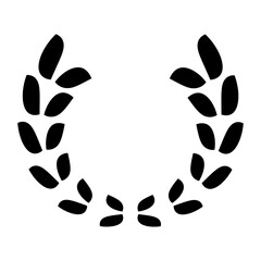 Fototapeta premium Black winner's wreath on white background. Award, winner's icon, emblem. Isolated vector illustration.