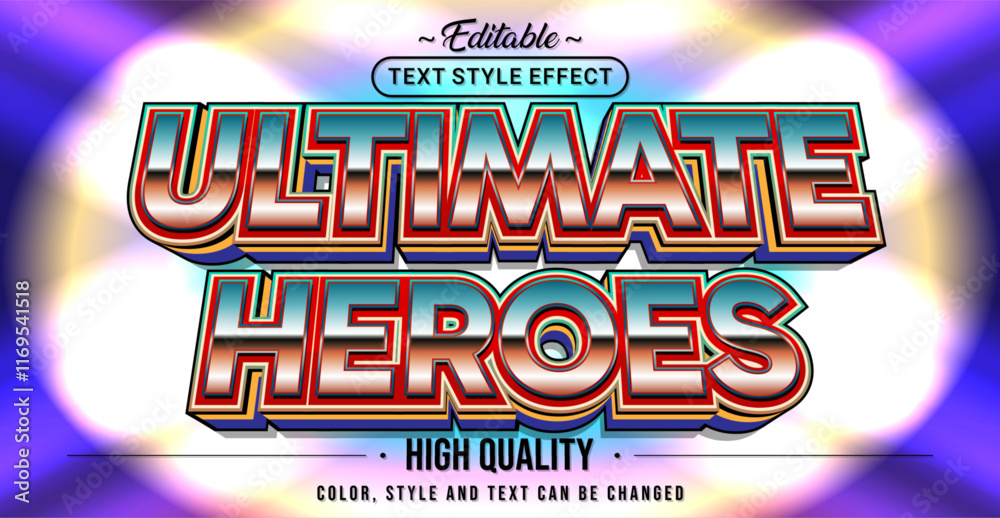 Poster Editable text style effect - Ultimate Heroes text style theme.