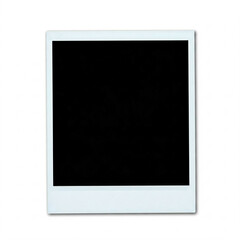 blank white photo frame with black center isolated on white background