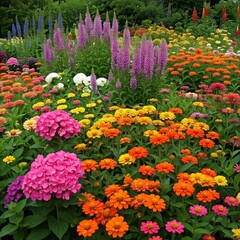 Obraz premium colorful flowers in the garden