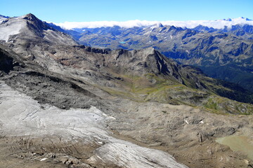 View of the Austrian Alps from Mount Kitzsteinhorn. Austria, Europe.