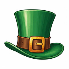 green leprechaun hat with gold buckle illustration clipart design graphic