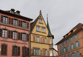 The houses in the old town. Strasbourg, France