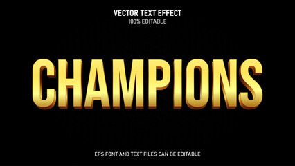 Gold champions editable text effect