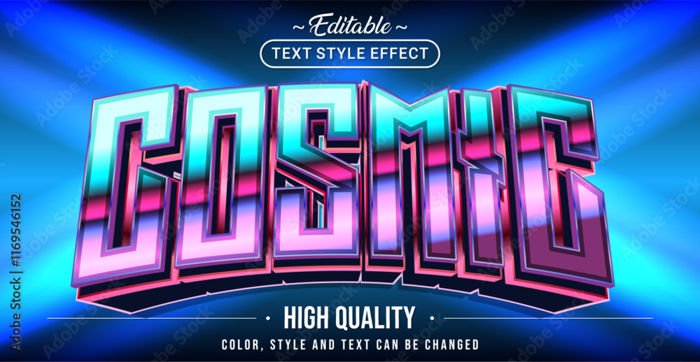 Poster Editable text style effect - Cosmic text style theme.