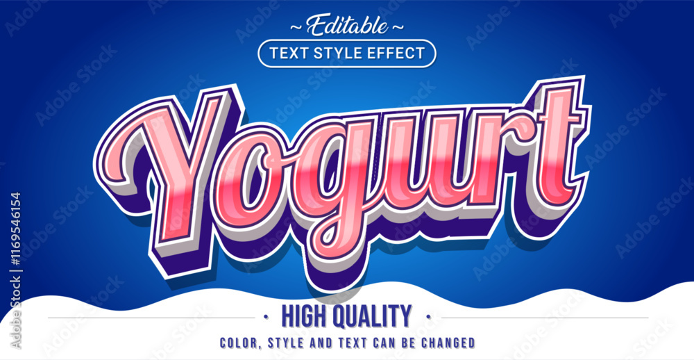 Poster Editable text style effect - Yogurt text style theme.