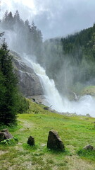 Krimml Waterfalls in the High Tauern National Park. Austrian Alps, Europe. 