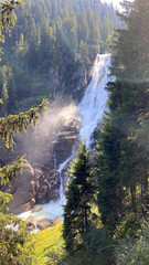 Krimml Waterfalls in the High Tauern National Park. Austrian Alps, Europe. 