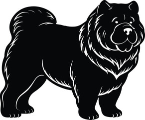 Vector silhouette of dog on white background.This is an editable eps vector file.