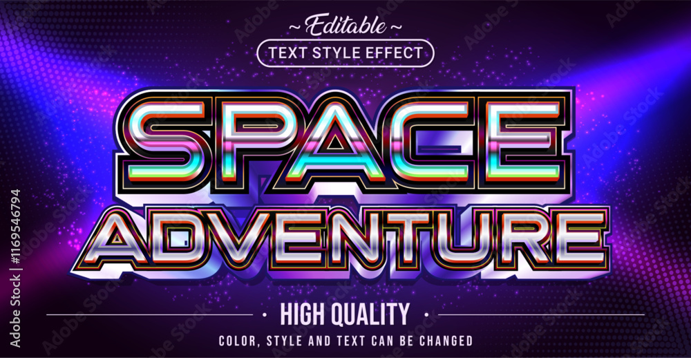 Poster Editable text style effect - Space Adventure text style theme.