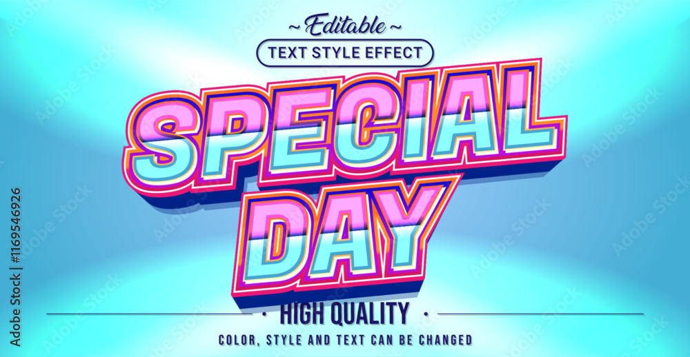 Poster editable text style effect - special day text style theme.