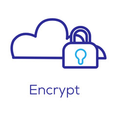 Encrypt Icon – Cloud with Lock Representing Data Encryption