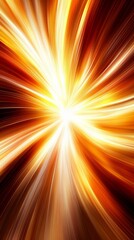 Obraz premium Dynamic abstract artwork featuring a vibrant burst of orange and yellow light, radiating outward from a bright center. A powerful visual with energetic lines.