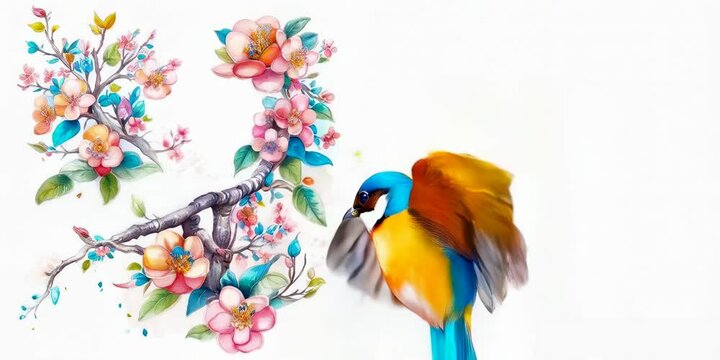 colorful parrot on a branch