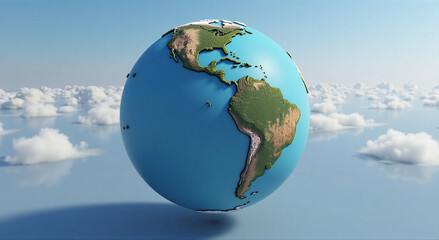 Naklejka premium earth and clouds