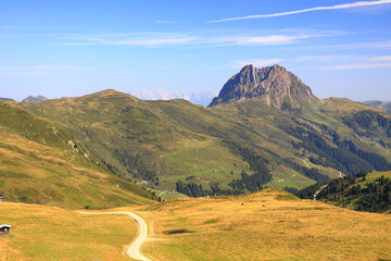 Beautiful nature on the Wildkogel mountain with a view of the Rettenstein mountain.