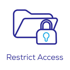Restrict Access Icon – Folder with Lock for Data Restrictions