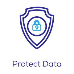 Protect Data Icon – Shield Representing Data Security and Privacy